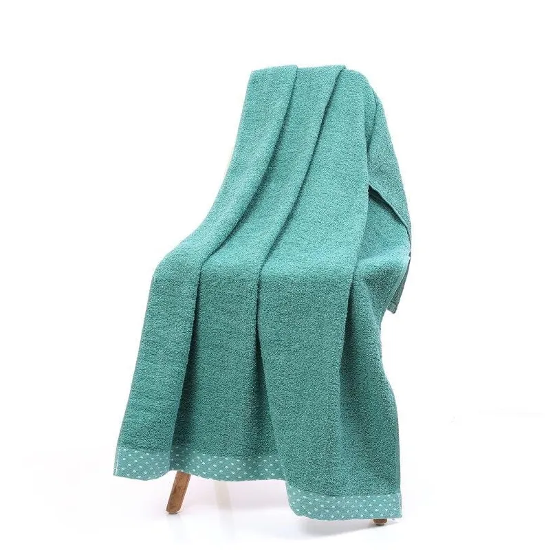 Ręcznik bawełniany turkusowy z ozdobną bordiurą RGK-02