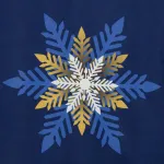 Świąteczna zasłona welwetowa z nadrukiem w płatki śniegu ZKOF-02