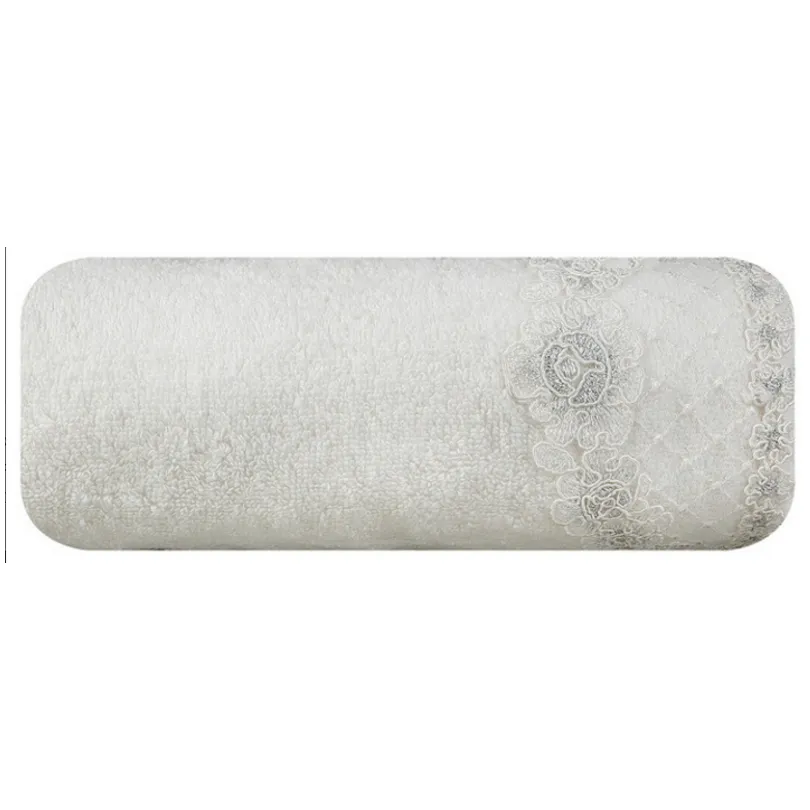 Ręcznik bawełniany kremowo-srebrny R-68-2