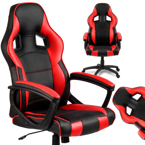 Fotel biurowy dla gracza Sofotel Surmo czarno-czerwony
