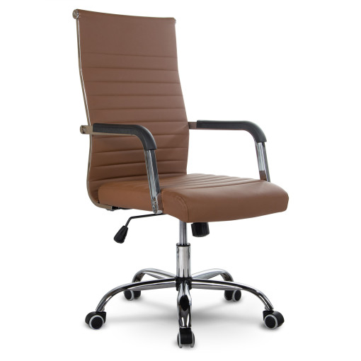 Fotel biurowy nowoczesny design Sofotel Boston brązowy